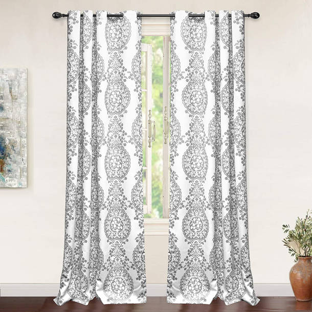 Bungalow Rose Rondo Damask Ivory/Blue Area Rug & Reviews Wayfair